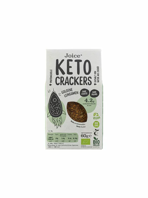 Knusprige KETO Cracker Goldleinsamen – Bio 60g JFOODS SA