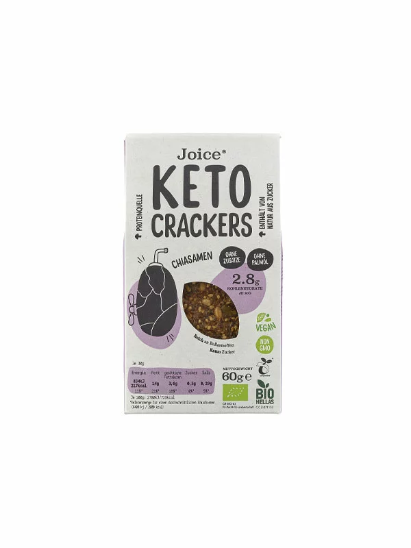 Knusprige KETO Cracker Chia – Bio 60g Joice Foods