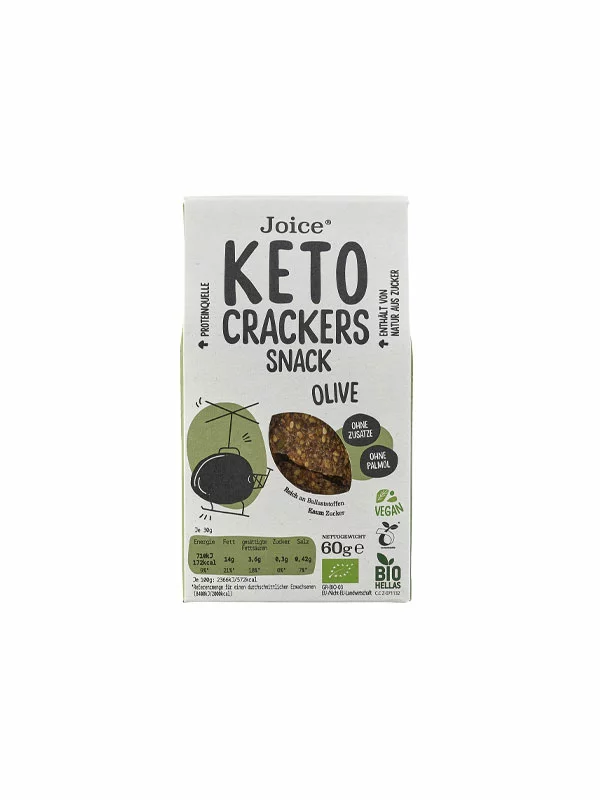 Knusprige KETO Cracker Olive – Bio 60g JFOODS SA