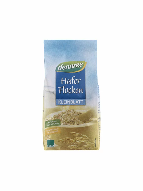 dennree Haferflocken Kleinblatt Glutenfrei – Bio in einer 500g Packung