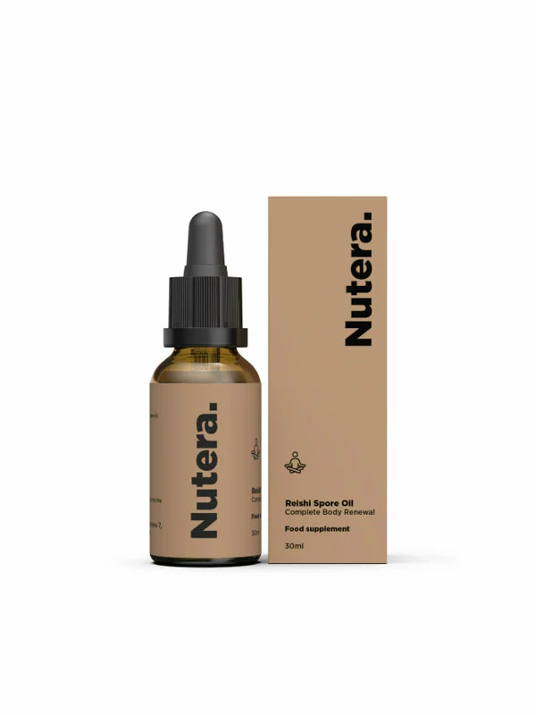 Nutera Reishi Sporen Öl im 30ml Glas mit Tropfer