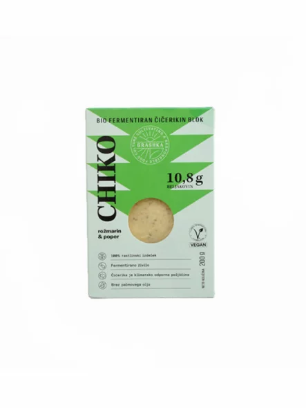 Grashka Kichererbsen-Schnitzel Chiko – Rosmarin & Pfeffer – Bio in der 200g Packung
