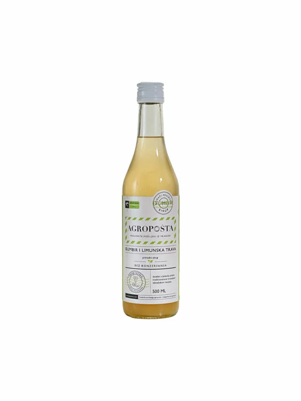 Agropošta Ingwer-Zitronengras-Sirup in einer 500ml Flasche