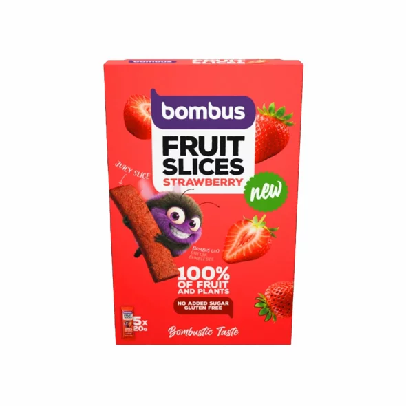 Bombus Fruchtriegel Erdbeere ohne Zuckerzusatz – 5×20g