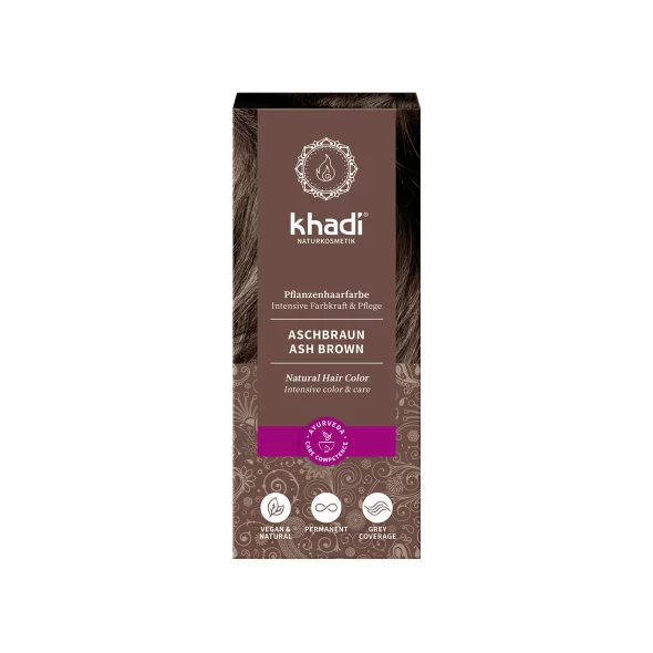Pflanzliche Haarfarbe Aschbraun – 100g Khadi