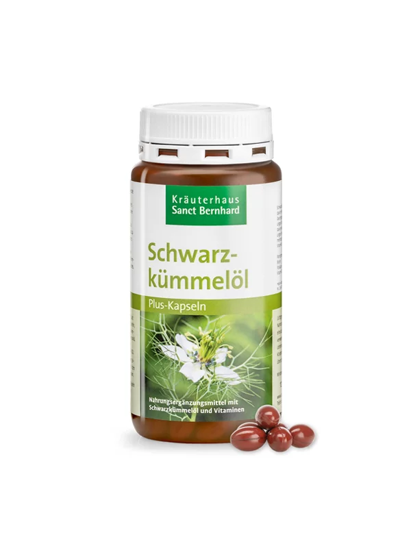 Kräuterhaus Sanct Bernhard Schwarzkümmelöl Kapseln – 180 Kapseln in der Packung