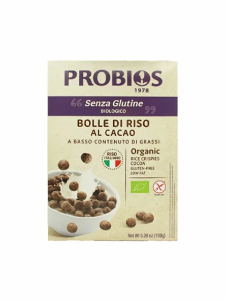 Probios Reisbällchen mit Kakao Glutenfrei – Biologisch in Kartonverpackung von 150g