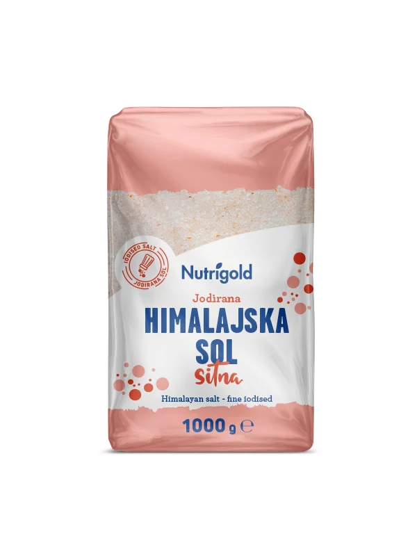 Nutrigold Himalaya-Salz fein gemahlen und jodiert in einer 1kg Packung