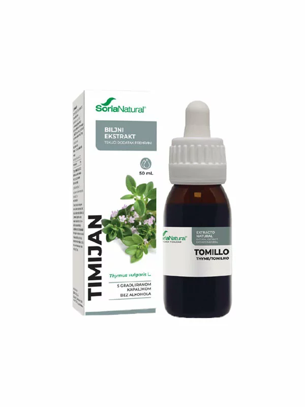 Soria Natural Thymian – natürliches Extrakt in einer 50ml Glasflasche mit Tropfer