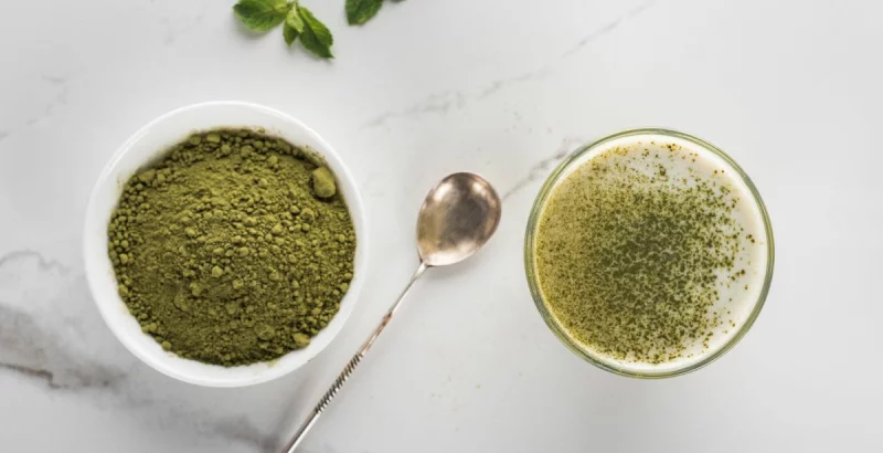 Hanfprotein Pulver in einer Schüssel