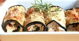 Auberginenröllchen mit Käse