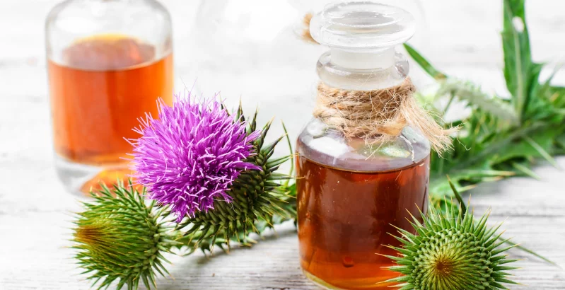 Mariendistelöl im Glas