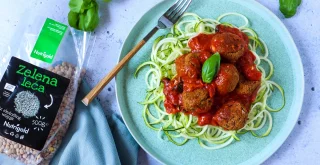 Linsenbällchen Spagetti