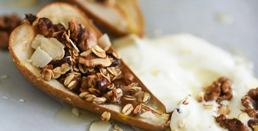 Birnen aus dem Ofen mit Walnüssen