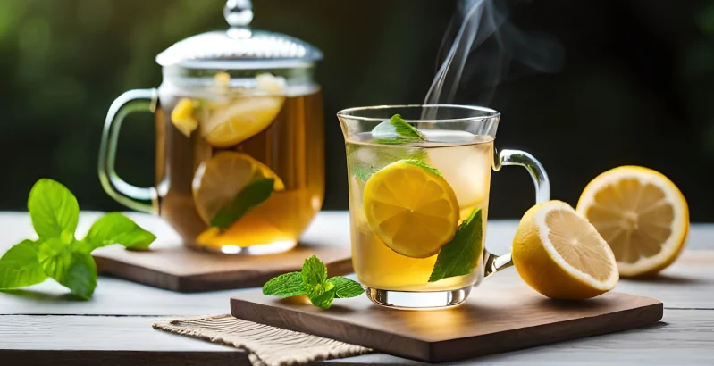 Grüner Tee mit Zitrone