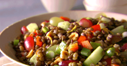 Salat mit Linsen und Gemüse